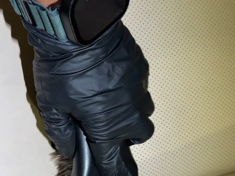 Cleaning perforated cabin leather with a soft brush